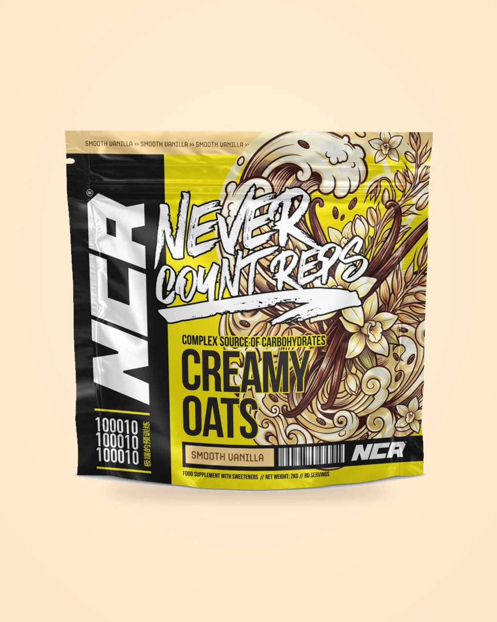 Never Count Reps Creamy Oats pouch, Smooth Vanilla flavour, 2kg