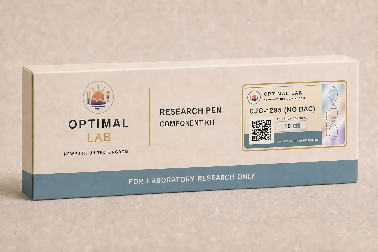 Optimal Lab refillable research pen loaded with CJC-1295 (no DAC), in its presentation box