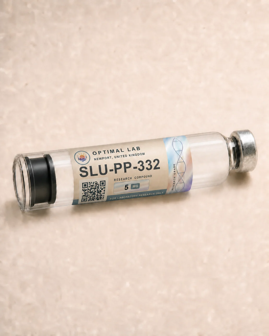 Optimal Lab 3ml research cartridge loaded with SLU-PP-332 (Injectable), in its case